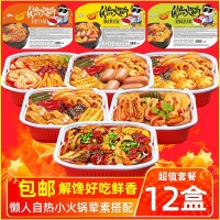 自熱小火鍋12盒套餐懶人重慶自煮麻辣燙牛油葷素即食方便速食批發(fā)